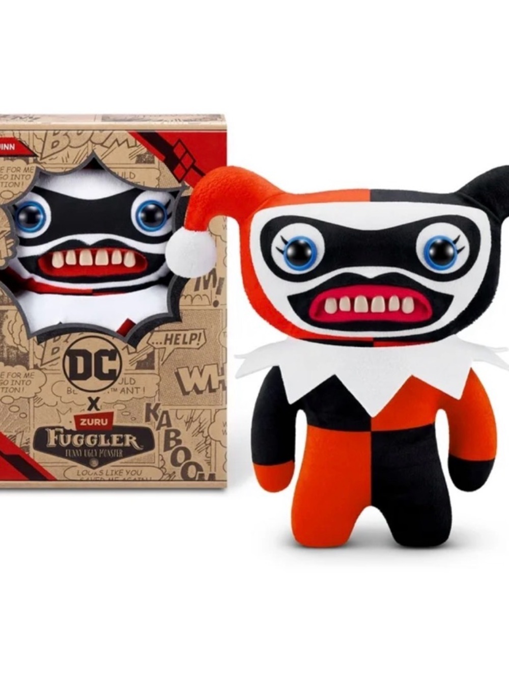 DC Harley Quinn Fuggler Plush Toy - Black & Orange